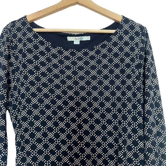 Boden Boatneck Ruched‎ Honeycomb Pattern top size 12 - Picture 5 of 9